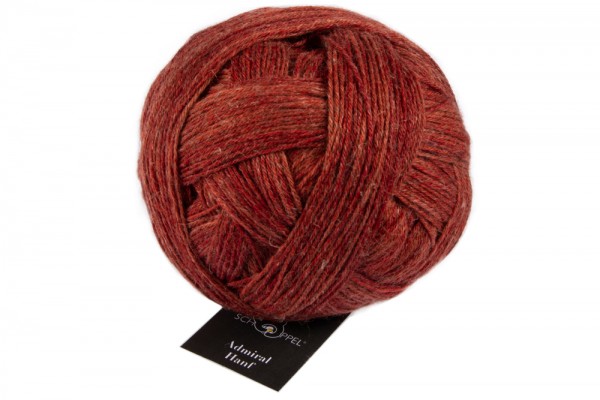 Admiral Hanf 2371_ Red Ochre 67% Virgin Wool , 23% Nylon (biodegradable), 10% Hemp
